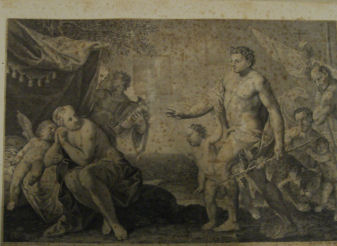 Tema pagano - stampa a bulino - prima del restauro